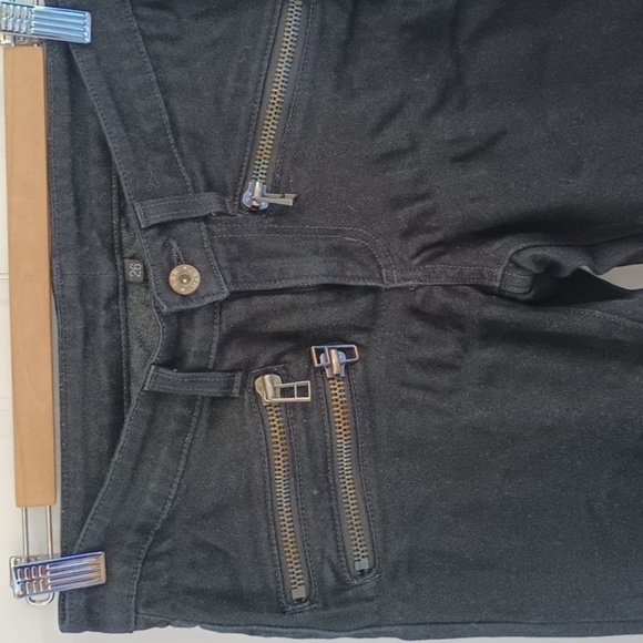 Carmar stretch black moto zipper jeans size 26 - Picture 2 of 10